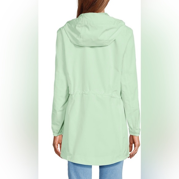 Lands’ End Women's Squall Packable Waterproof Raincoat NWT in Cool Mint (LE001) - Picture 4 of 10